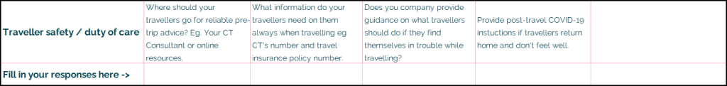 Travel policy template - duty of care and safety